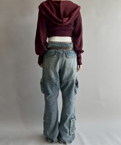 【RE;CIRCLE】 RE Hooded Acrylic Short Cardigan / 251016-001