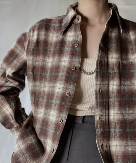 【USED】  Plaid Wool L/S Shirt ③/220127-026