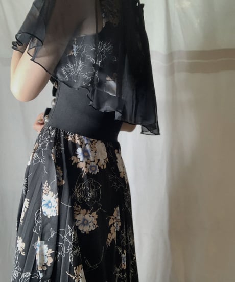 【USED】 EURO Poly Flower Patterned N/S Dress/210714-034