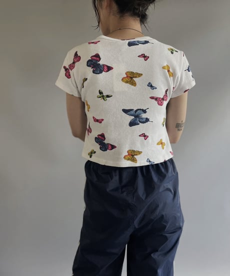 【USED】 Made in USA  Butterfly Patterned S/S T-Shirt / 230729-019