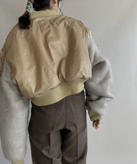 【RE;CIRCLE】 RE Short MA-1 Mohair Jacket Beige / 230112-022