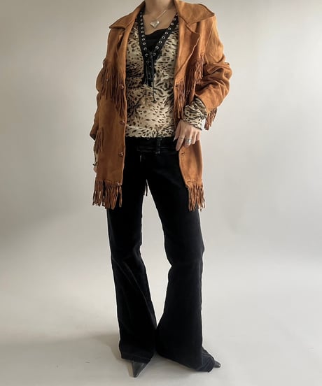 【USED】 Leopard Pattern Sheer Top /250301-002
