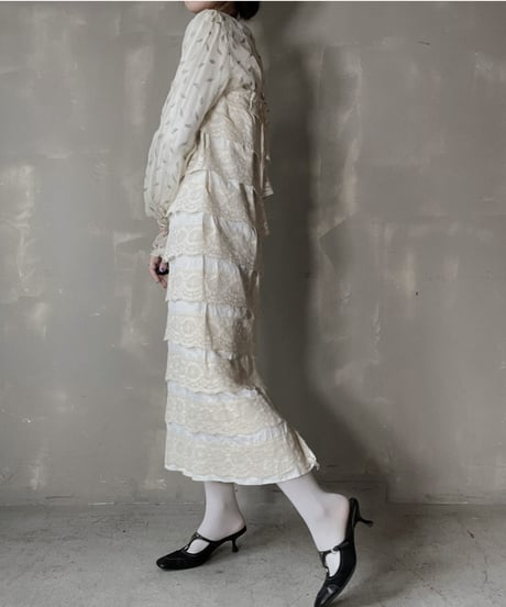 【RE;CIRCLE】 RE Crochet Long Skirt/220220-013