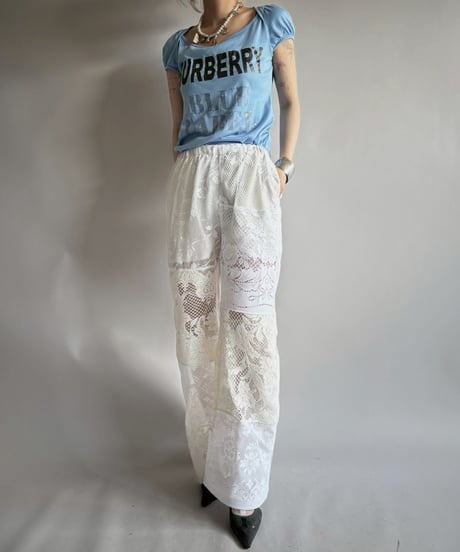 【RE;CIRCLE】 RE Crochet Lace Patch work Pants / 250731-006