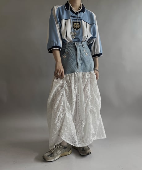 【RE;CIRCLE】 RE Denim Lace Switching Skirt / 240509-014
