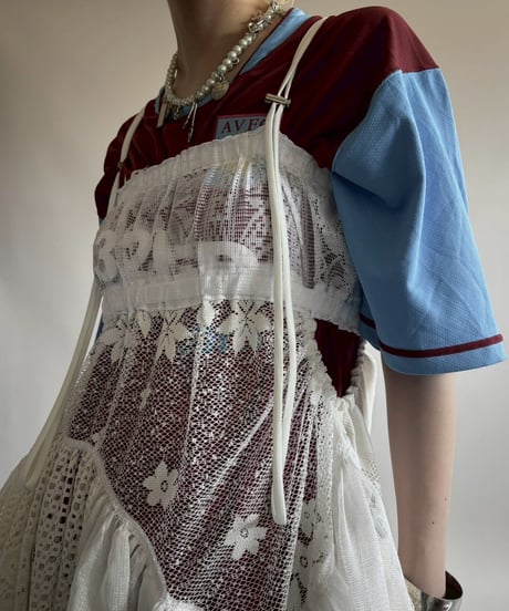 【RE;CIRCLE】RE Crochet Lace Patch work Camisole One-Piece Middle/250731-003