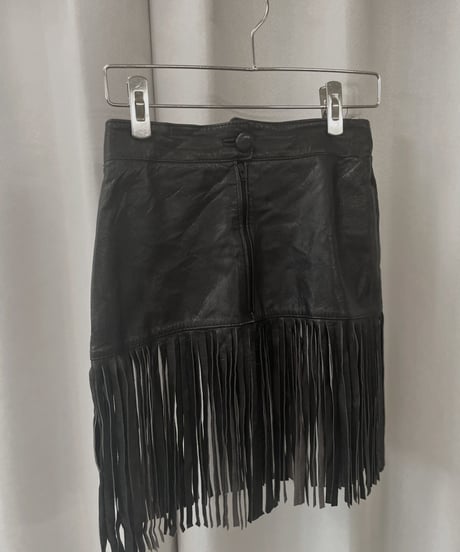 【USED】 Leather Skirt Black / 230304-009