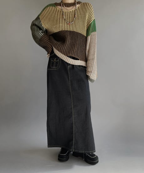 【USED】 ECKHAUS LATTA Patterned Knit Top /240127-030