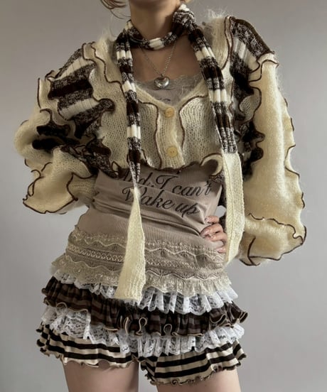 【RE;CIRCLE】 RE Mellow Mohair Knit Cardigan + Tie/ 251127-004