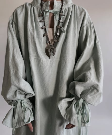 【RE;CIRCLE】RE Dyed French Mattress Cover One-piece -Aqua Green- / 220512-010