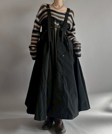 【2026SS最終 / RE;CIRCLE】 RE U.S Military Rebuild 2way One-piece (Black)/ ARMY-02