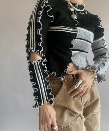 【RE;CIRCLE】 RE Mellow knit Top /  241121-003