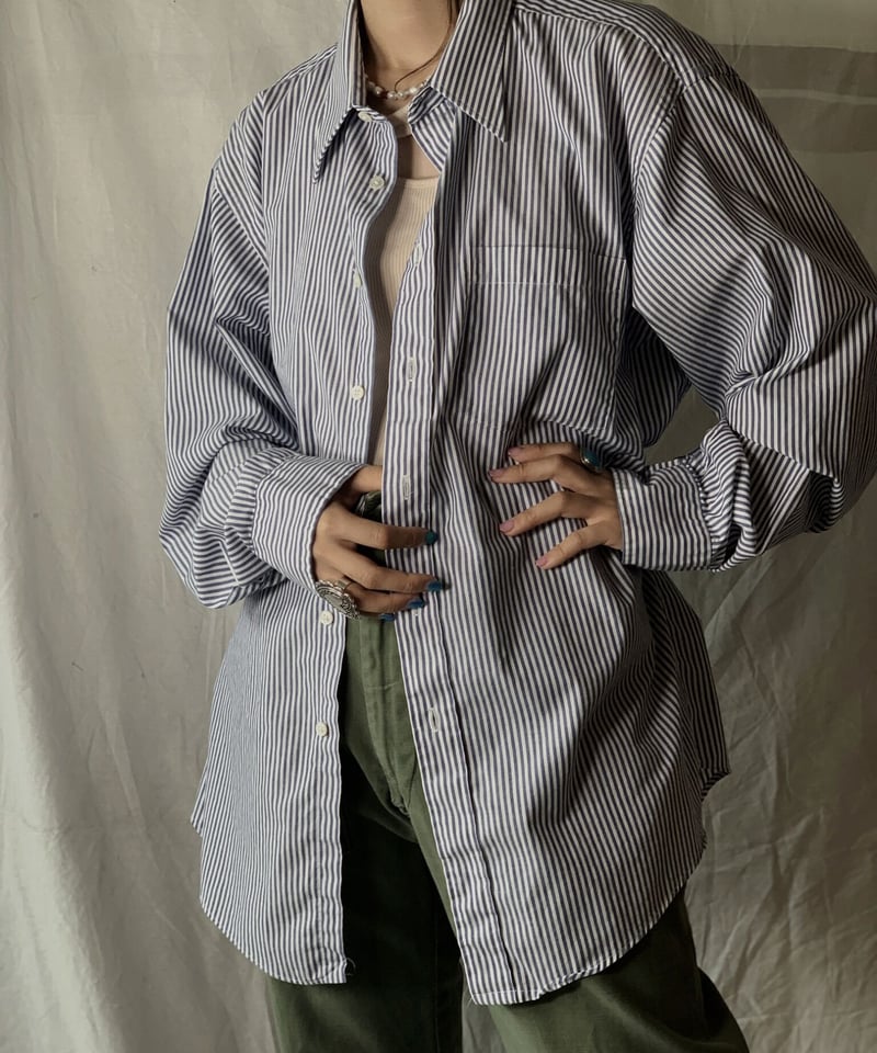 USED】 Clistian Dior L/S Strip Shirt/210624-022