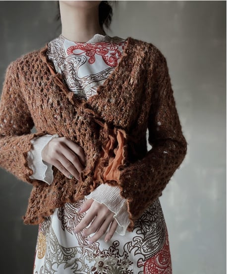 【USED】　Crochet Knit Cardigan/ 220220-035