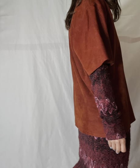【USED】  Suede Lace Up L/S Top/211014-049