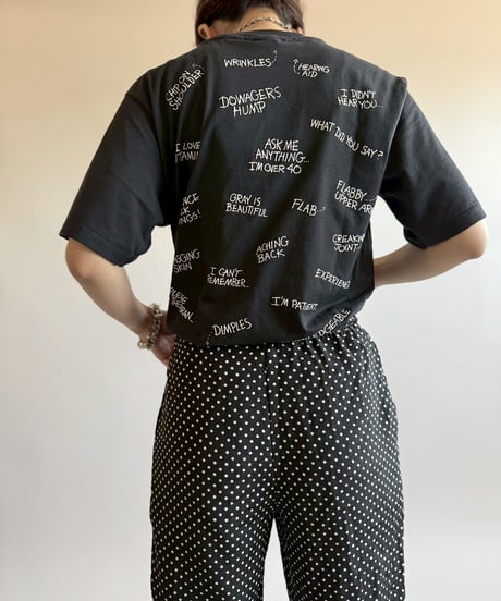 【USED】  Made in USA 89's Hanes Positive Word  T-Shirt/250510-045