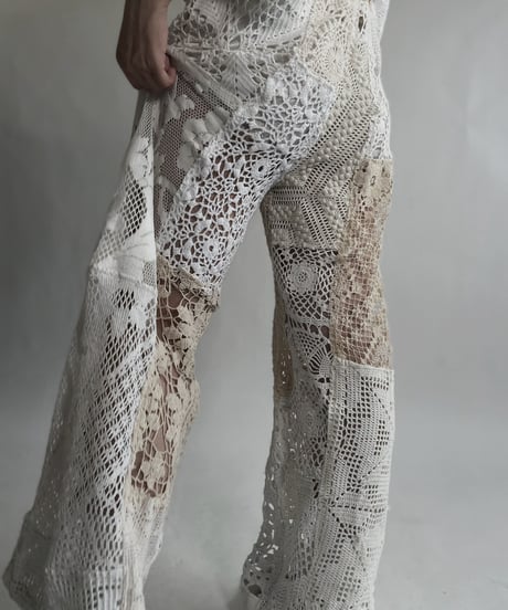 【RE;CIRCLE】 RE Crochet Patchwork Pants / 220623-020