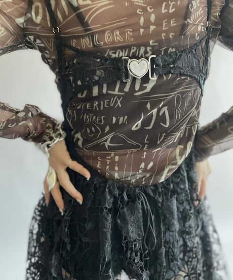 【USED】 Dead Stock Lace Patterned Camisole Long One-Piece /240914-027