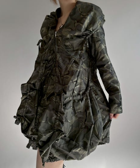 【USED】 MARITHE FRANCOIS GIRBAUD Camouflage Nylon Design Coat / 251227-017