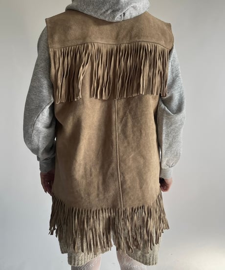 【USED】  Suede Fringe Vest/250213-019