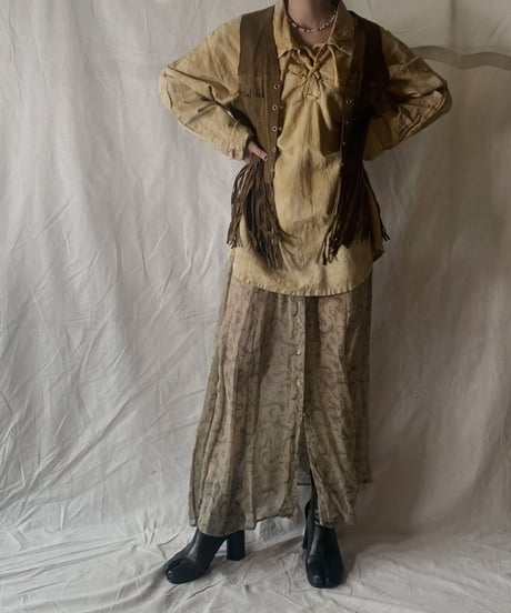 【RE;CIRCLE】Tie Dye Dyeing  Mexican shirt② /210226-008
