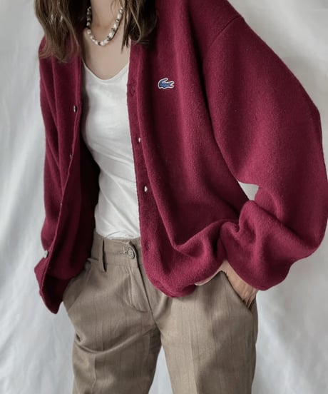 【USED】   LACOSTE Knit Cardigan②/210930-019