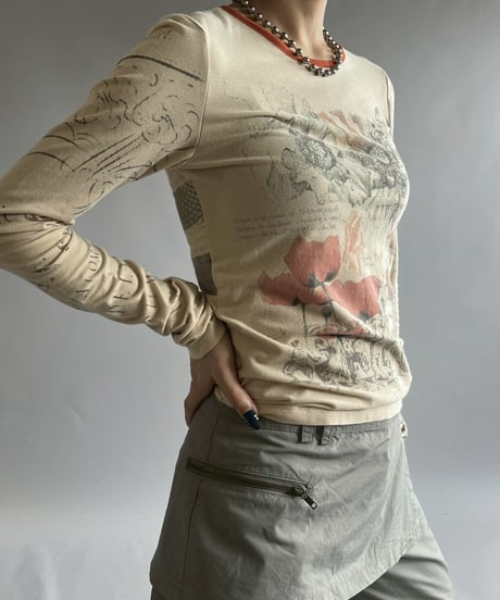 【USED】 Cop.Copine Flower Print Body Top  /251014-031