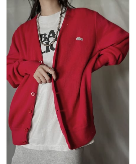 【USED】 LACOSTE Acrylic Knit Cardigan  ⑪ / 220111-016