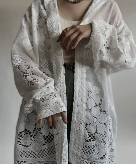 【RE;CIRCLE】 RE Crochet Lace Big Shirt / 220427-006