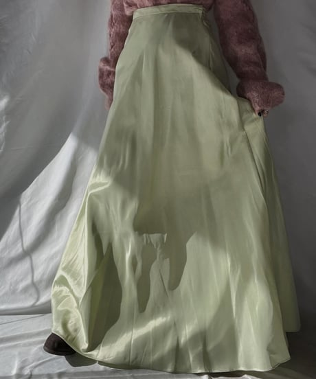 【USED】 Poly Long Skirt made in USA ① / 220107-005