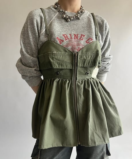 【RE;CIRCLE】 RE ARMY Zip Corset Bustier/ 250508-005