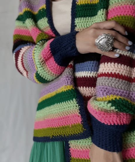 【USED】  Crochet Knit Cardigan/211014-055