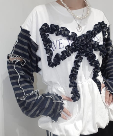 【RE;CIRCLE】 RE Mellow L/S Ribbon Top  / 250529-013
