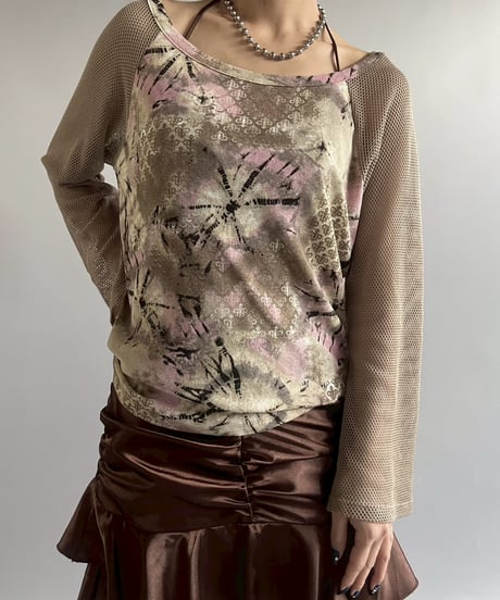 【USED】 YESSICA Mesh Sleeve Design Top  /251012-001