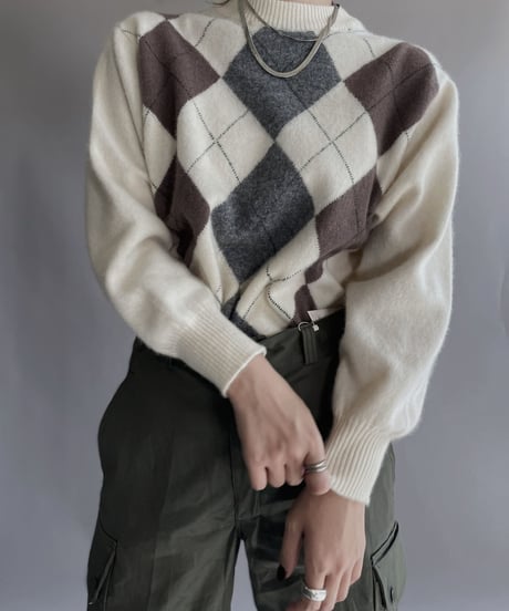 【USED】  Argyle Knit Sweater / 221112-007
