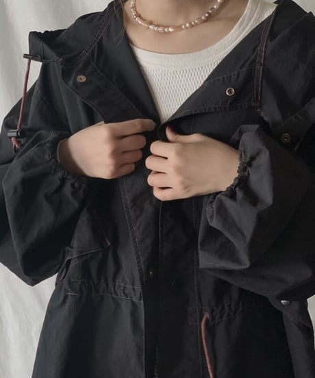 【USED】 Dyed Black US Snow Hoodie  /201020-019