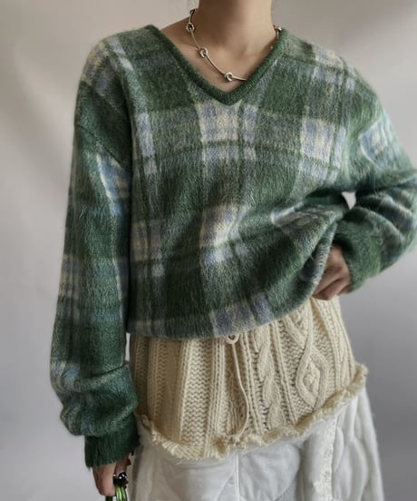 【USED】 Made In USA 60s PENDLETON VIRGIN WOOL KNIT Top / 231009-038
