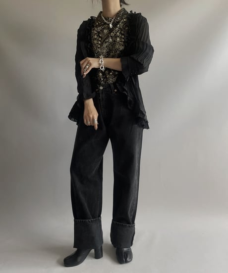 【USED】  L/S Sheer Frill Shirt / 230909-001