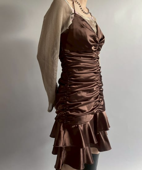 【USED】 Shiny Gather Camisole One-Piece  /251012-002