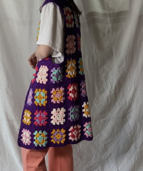 【USED】 Granny Knit Long Vest  /210421-024