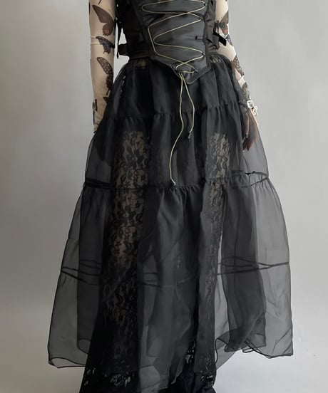 【USED】 Camisole Sheer Gather Long One-Piece/241006-033