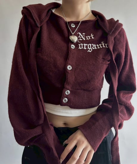 【RE;CIRCLE】 RE Hooded Acrylic Short Cardigan / 251016-007