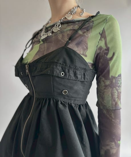 【RE;CIRCLE】 RE U.S Military Rebuild Corset Bustier Black / 260423-002
