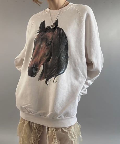 【USED】 90's Screen Stars Horse Sweat Top  /250927-022