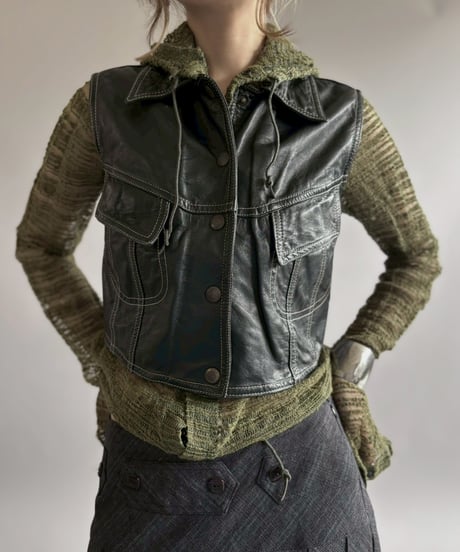 【USED】 Leather Vest / 260425-013
