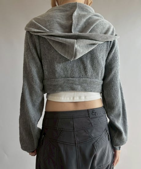 【RE;CIRCLE】 RE Hooded Acrylic Short Cardigan / 251016-009