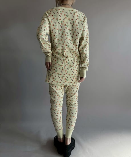 【USED】 Flower Pattern Waffle Top / 260214-012
