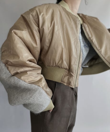 【RE;CIRCLE】 RE Short MA-1 Mohair Jacket Beige / 230112-022
