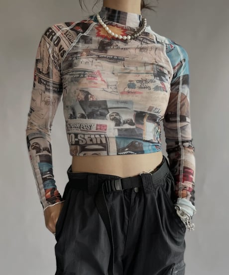 【USED】  Poly Long Sleeved Top / 220924-010