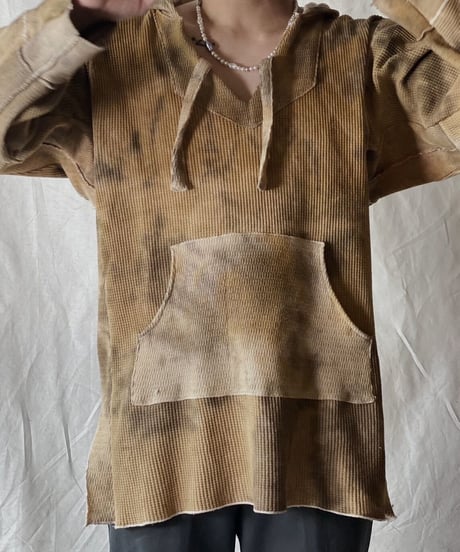 【RE;CIRCLE】Remake Tie Dye Dyeing Thermal   Mexican Parker /210226-004